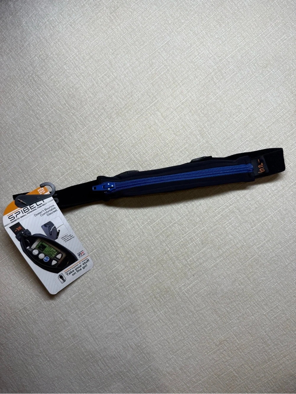 Performance Running Belt with Blue Zipper - Women’s Accessories